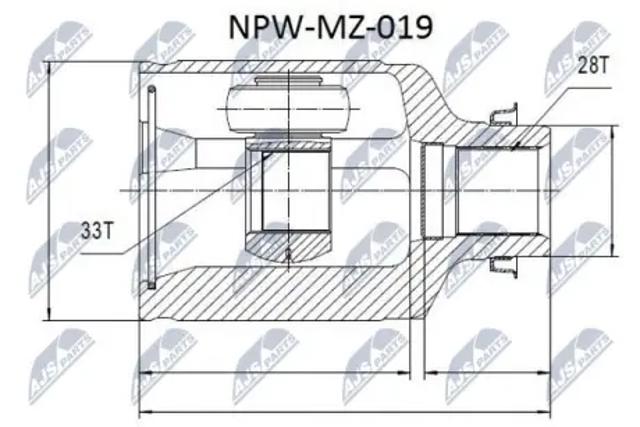 Шарнир привода внутренний NPWMZ019 NTY