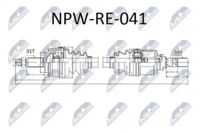 Вал привода, передний левый NPWRE041 NTY