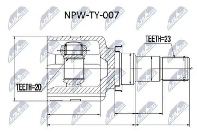 ШРУС внутренний, передний NPWTY007 NTY