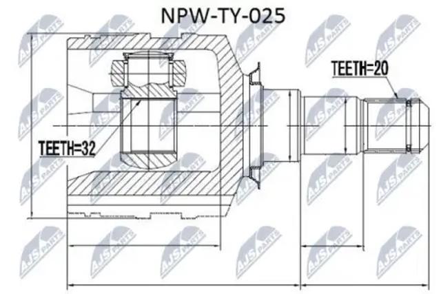 Граната внутренняя передняя левая NPWTY025 NTY
