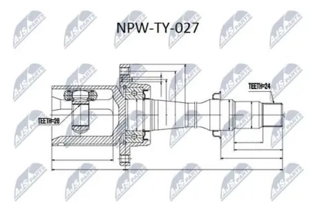 Шарнир угловых скоростей передний правый NPWTY027 NTY