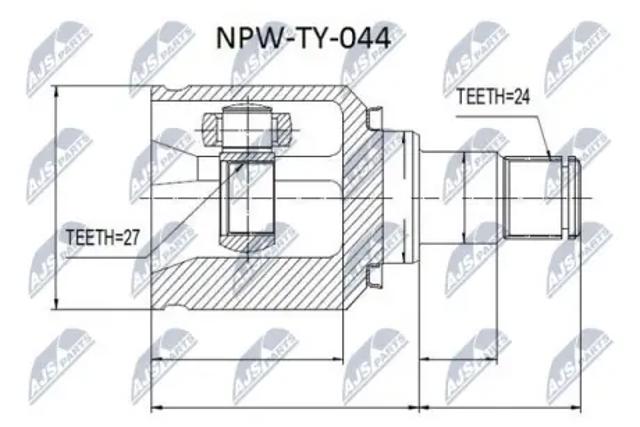 Шарнир угловых скоростей передний левый NPWTY044 NTY