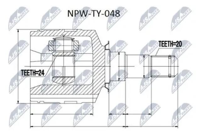 Граната внутренняя передняя левая NPWTY048 NTY