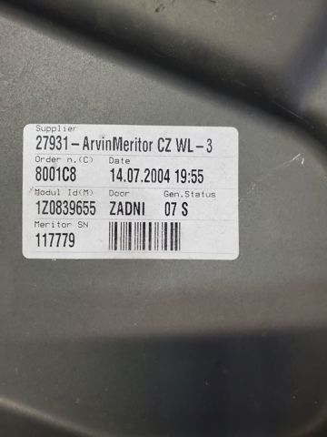 1Z0839655 Механизм стеклоподъемника двери задней левой купить Ровно