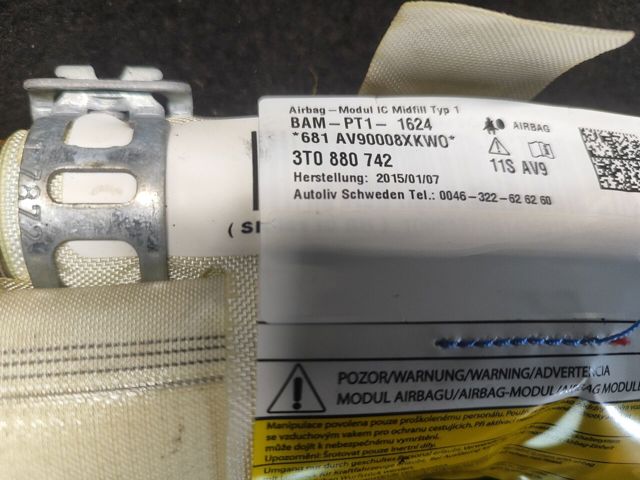 3T0880742 VAG Подушка безопасности (AIRBAG) шторка боковая правая купить в Тернополь
