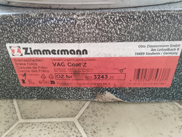 600324320 ZIMMERMANN Диск тормозной передний купить в Ужгород