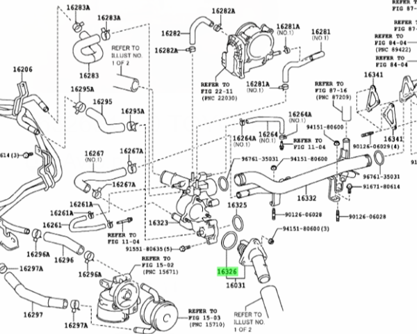 Прокладка корпуса термостата 1632631020 TOYOTA