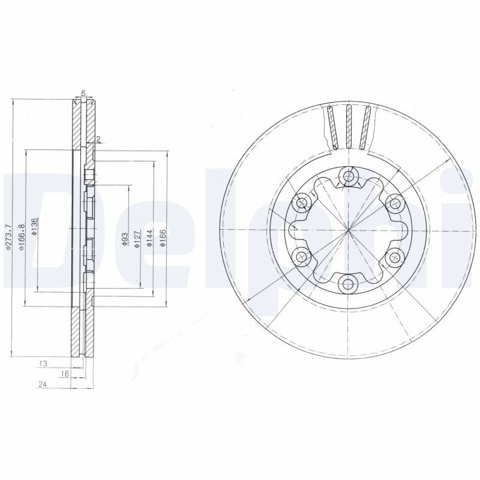 Тормоз дисковый передний BG3809 DELPHI