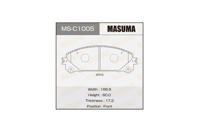 MASUMA MSC1005 Передние тормозные колодки в наличии Черновцы