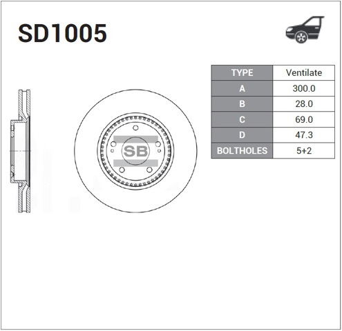 HI-Q SD1005 Передние тормозные диски в наличии Павлоград