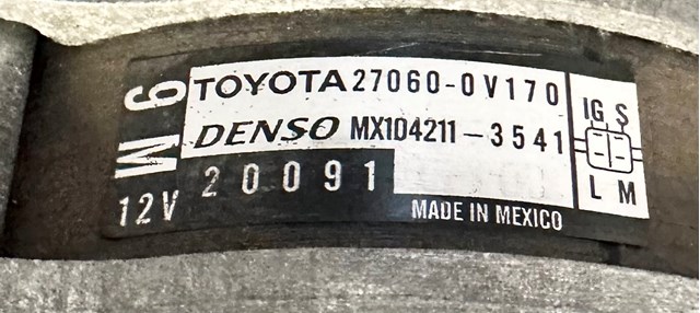270600V170 TOYOTA Генератор купить в Полтава