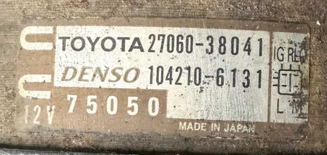 2706038041 TOYOTA Генератор купить в Ужгород