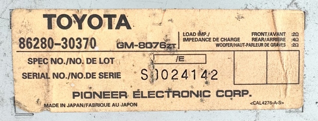 TOYOTA 8628030370 в наличии Житомир