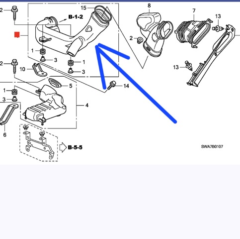 Воздухозаборник 17253R06E00 HONDA