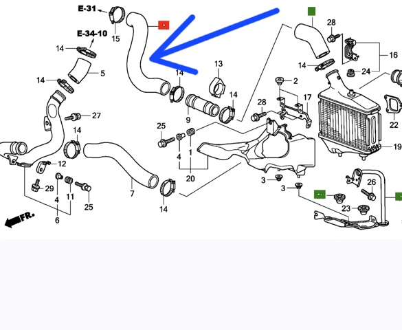 Патрубок интеркуллера 17287R07E01 HONDA