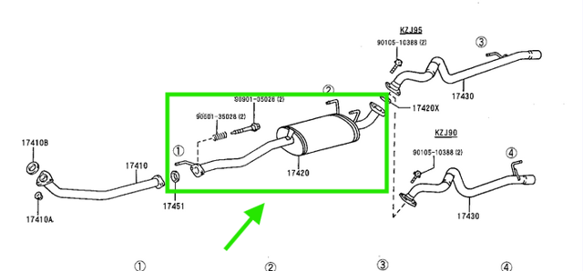TOYOTA 1740367040 Глушитель, центральная часть в наличии Полтава