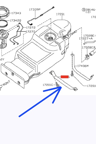 Кронштейн бака топливного 17406EB30A NISSAN