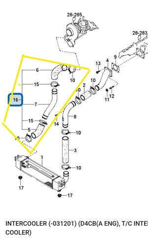 Шланг интеркуллера 281704A101 HYUNDAI