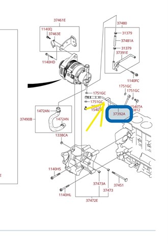 Трубка/шланг подачи масла к турбине 3739227010 HYUNDAI