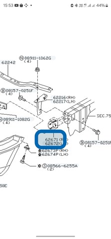 Кронштейн усилителя переднего бампера 622108H700 NISSAN
