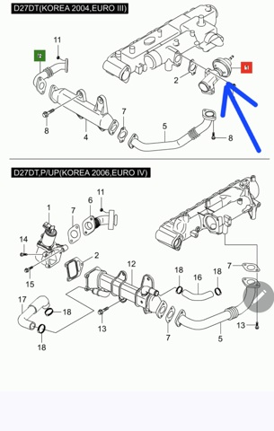 Клапан рециркуляции отработавших газов EGR SsangYong Rexton I