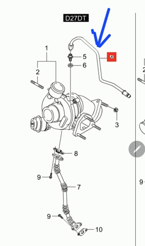 Подача масляная труба 6651800020 SSANG YONG
