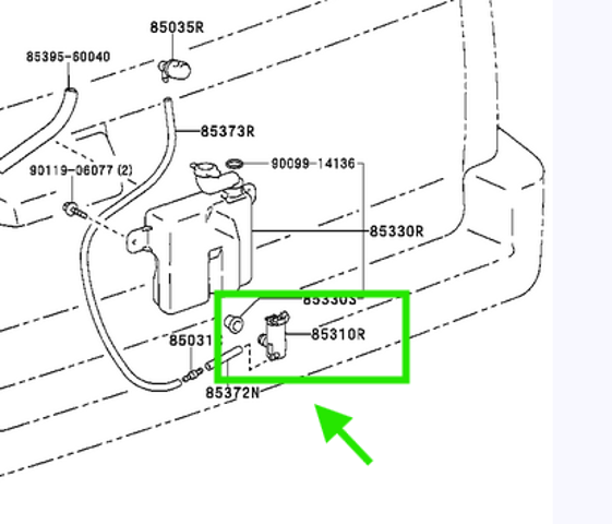 Моторчик омывателя стекла передний/задний 8531022080 TOYOTA
