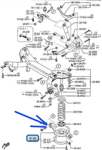 Балансир задний нижний, правый G26A28300 MAZDA