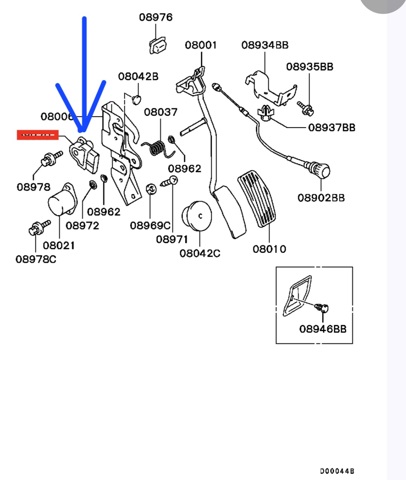 Датчик положения педали акселератора (газа) MR578791 MITSUBISHI
