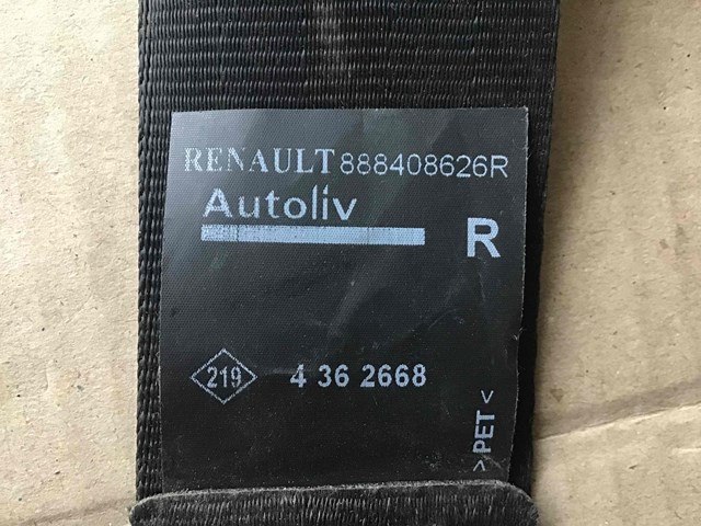 Ремень безопасности задний правый 888408626R RENAULT