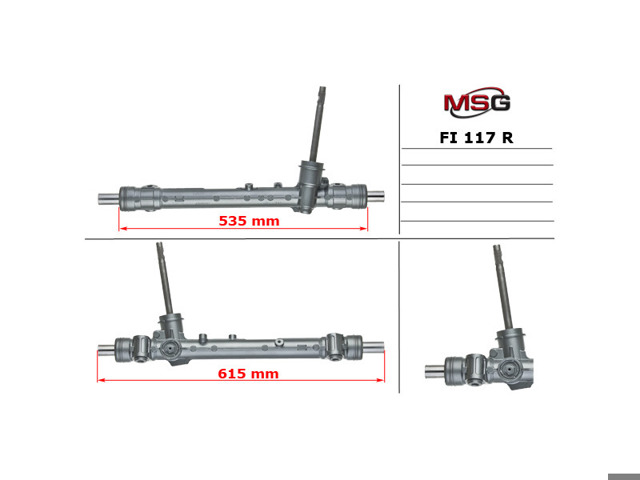 MSG Rebuilding FI117R Рулевая рейка в наличии Одесса
