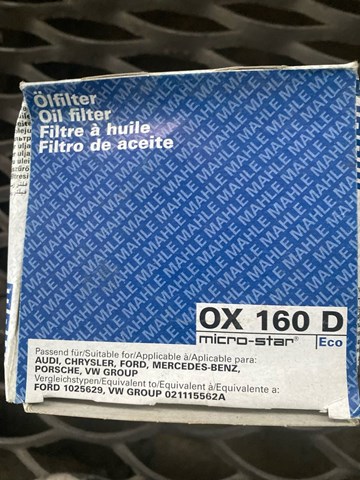 MAHLE OX160D Фильтр масляный в наличии Украина
