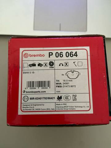 BREMBO P06064 Колодки тормозные задние дисковые в наличии Украина