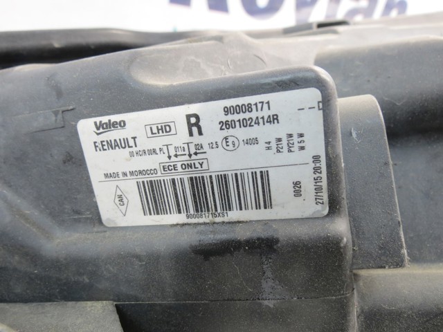 RENAULT 260102414R Фара правая в наличии Ужгород