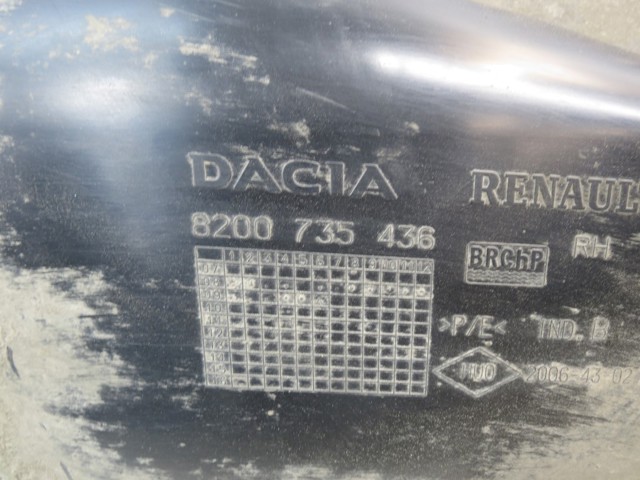 RENAULT 8200735436 Подкрылок крыла заднего правый в наличии Сумы