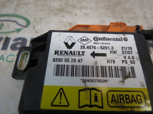 8200952847 RENAULT Модуль-процессор управления подушкой безопасности (ЭБУ AIRBAG) купить в Запорожье