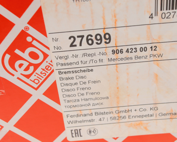 FEBI 27699 Диск тормозной задний в наличии Житомир