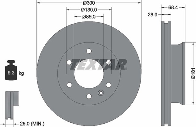TEXTAR 93143203 Диск тормозной передний в наличии Чернигов