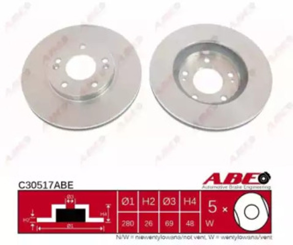 ABE C30517ABE Передние тормозные диски в наличии Хмельницкий