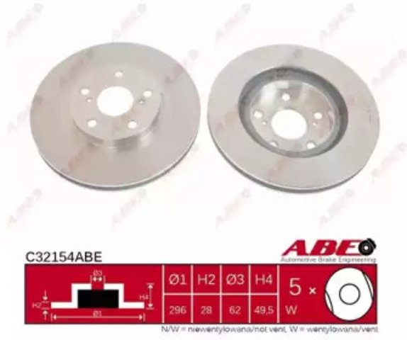 ABE C32154ABE Диск тормозной передний в наличии Ровно