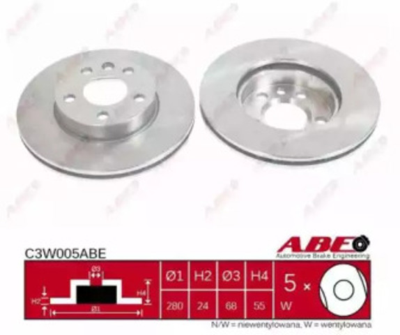 Диск тормозной передний C3W005ABE ABE