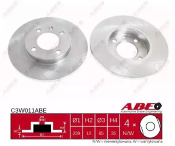 Передний тормозной диск C3W011ABE ABE