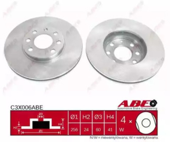 Передний тормозной диск C3X006ABE ABE