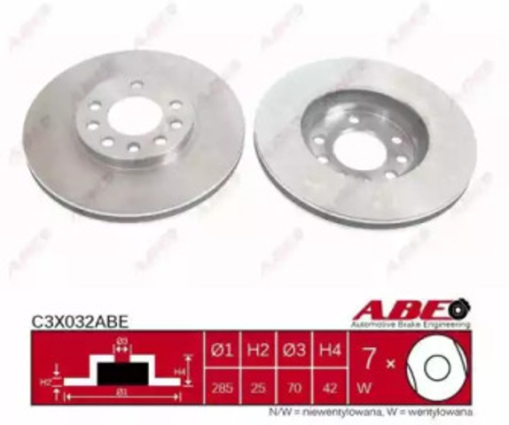 ABE C3X032ABE Передние тормозные диски в наличии Винница
