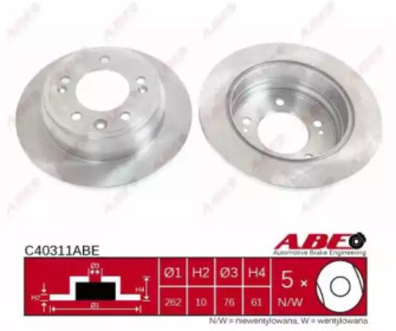 Диск тормозной задний C40311ABE ABE