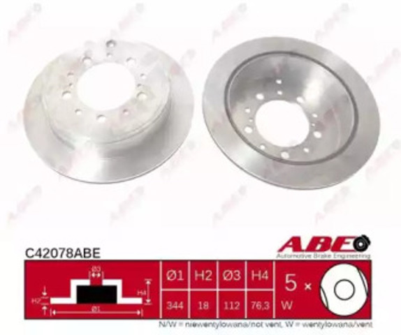 ABE C42078ABE Диск тормозной задний в наличии Винница