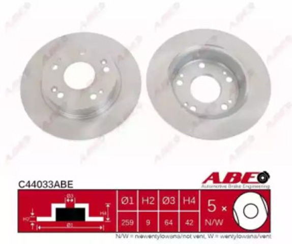 Тормозные диски C44033ABE ABE