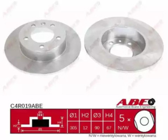 C4R019ABE ABE Диск тормозной задний купить в Николаев