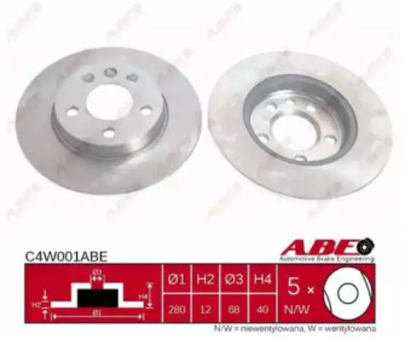 Тормозные диски C4W001ABE ABE