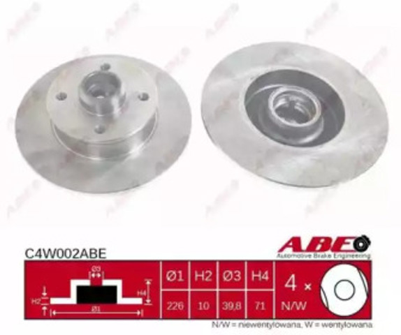 Тормозной диск C4W002ABE ABE